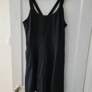 Banana Republic Black Strappy Dress with Skater Skirt and Pockets, size 14